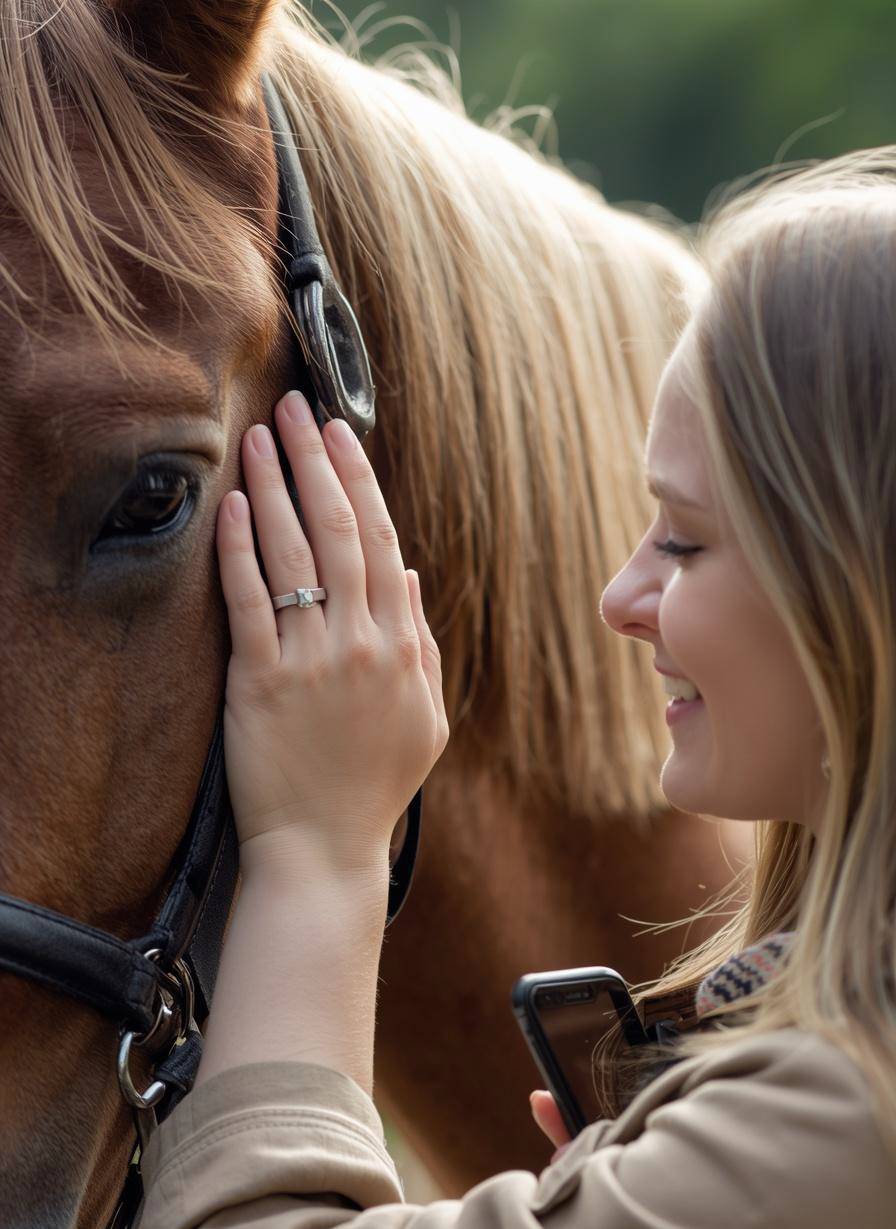 Chica usando gesthip software para hípicas